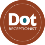 Rust orange circular logo for Dot Receptionist services