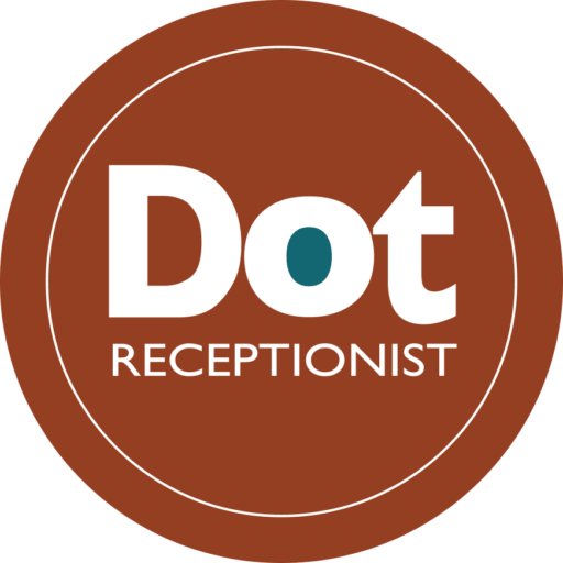 Rust orange circular logo for Dot Receptionist services